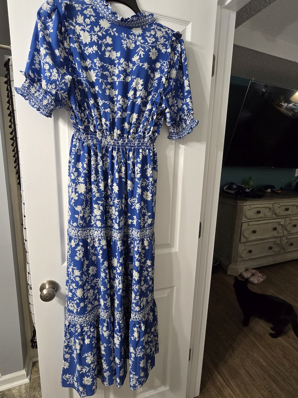 Max Studio London Blue Floral Dress - Picture 3 of 3